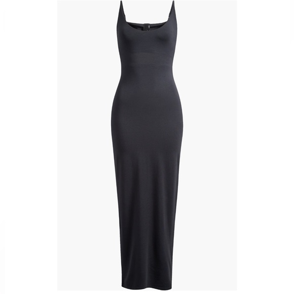 SKIMS Smooth Layers Skimpy Scoop Neck Dress in Obsidian New! - Picture 4 of 11